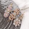 3PCS Rhinestone Bling Flower Small Mini Barrette Decorative Hair Clips Accessories for Thin Hair Women