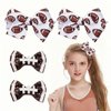 HIFANMM Football Hair Bows for Girls, 4pcs Football Printed Glitter Hair Clips, Super Bowl Baby Hair Accessories Alligator Barrettes Hair Bowknot Toddlers Kids for Party Princess Cosplay Decoration