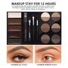 Easilydays Eye Makeup Contour Kit Palette Set, Eyebrow Stamp Stencil Kit, Eyebrow Makeup Brown 12 Eyebrow Powders, 4 Brow Stencils, 4 Eyebrow Soap with Eyebrow Brush, Soft Bristle Brush, Eyebrow Powder Brush, Eyebrow Pencil, Waterproof