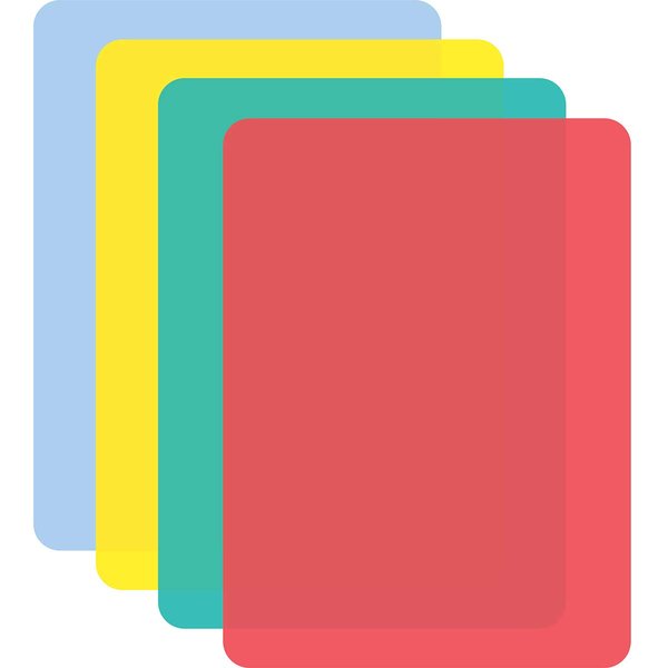 Cut N' Funnel Multi-Color Flexible Plastic Cutting Board Mats 4 Pack Made in the USA Colored Coded, BPA Free, 11.5” x 15”