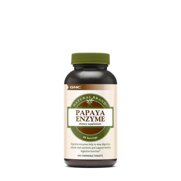 GNC Natural Brand Papaya Enzyme, 240 Tablets, Supports Healthy Digestive Function