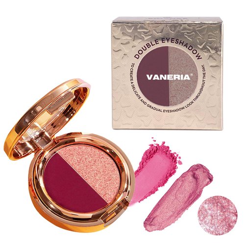 VANERIA Shimmer Eyeshadow Palette,Long Lasting Waterproof Eye Makeup,Glitter Eyeshadow,Matte & Shimmer Finishes, Naturing-Looking.2.6g(Plum)