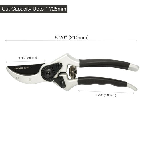 Razor Sharp Bypass Pruning Shears - Lifetime Replacement - Free Extra Blade, Spring & eBook - Japanese Steel - Premium Hand Pruners - Garden Shears - Garden Clippers - Secateurs with Ergonomic Handles