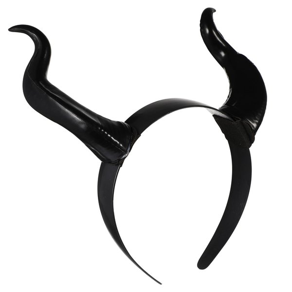 SOLUSTRE Horn Headband Gothic Devil Horn Headband Hair Hoop Halloween Headdress Ox Horn Hairband Black Cosplay Hair Accessories for Halloween Christmas Party Dress Up