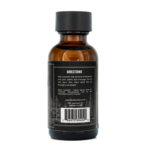 Live Bearded: Beard Oil - Premium All-Natural Beard Oil for Men with Jojoba Oil Beard Care - 1 fl oz - Made in the USA - Beard Oil for Dry Flaky Skin - Canyon Scented: Juniper, Cypress, Fir Needle