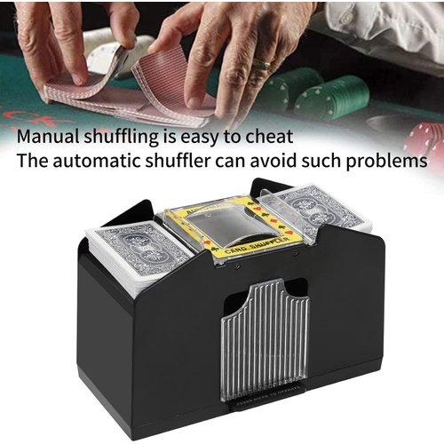 Ni-SHEN 4 Deck Automatic Card Shuffler USB/Battery Operated Electric Shuffler for Family Party Poker/Blackjack/UNO