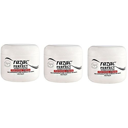 Razac Perfect for Perms Finishing Creme Daily Hairdressing and Scalp Conditioner, 4 Ounce (3 Pack)