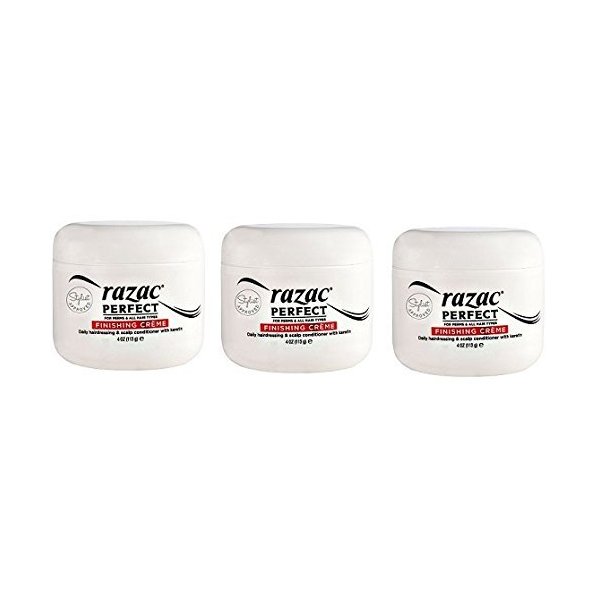 Razac Perfect for Perms Finishing Creme Daily Hairdressing and Scalp Conditioner, 4 Ounce (3 Pack)