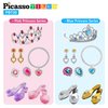 PicassoTiles Kids Fairytale Royal Princess Dress Up Pretend Play Tiara, Jewelry Boutique, Shoes & Fashion Accessories Toy Collection For Girls Children Ages 5+ STEM Creative Imagination Toys