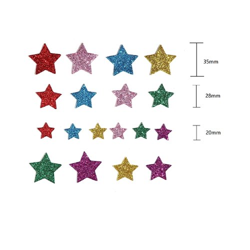 300 Pieces Glitter Heart Stickers Foam Stickers Colorful Self Adhesive Foam Heart Stickers Mini Star Stickers Arts Craft Supplies Greeting Cards Home Decoration Stars&Heart Shapes-270 Star