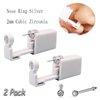 SLVIEKAE 2 Pack Nose Stud Piercing Kit Unit Safety Disposable Nose Piercing Gun with Nose Stud for Cartilage Helix Piercing Gun Piercing Jewelry (White)