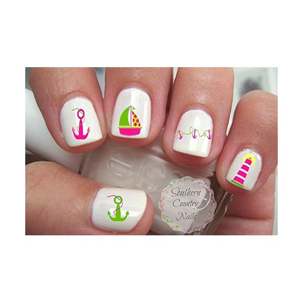 Sailboat and Anchor Nail Art Decals