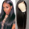 18 Inch Lace Front Wigs Human Hair Brazilian Straight Human Hair Wigs for Black Women 13x4 Lace Frontal Wigs Pre Plucked Natural Hairline with Baby Hair Natural Black