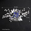 Elehere Flower Wedding Hair Comb Pin Women Crystal Rhinestone Pearl Headpiece for Bride Bridesmaids, Silver Crystal Leaf Simulated Hair Barrette 2023