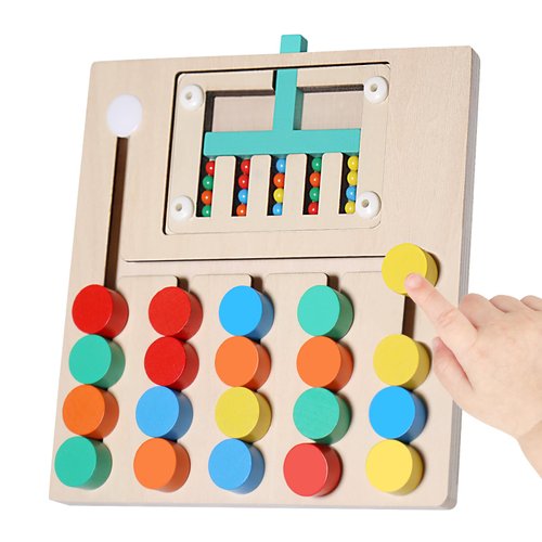 YHHYTOY Montessori Educational Toys Brain Teaser Color Slide Puzzle Matching Games, Preschool Learning Activities Road Trip Essentials, Birthday Gifts for Kids Girls Boys 3 4 5 6 Years Old (5 Color)