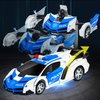 AMENON Remote Control Transform Car Robot Boys Christmas Toys with Lights RC Car 2.4Ghz 1:18 Rechargeable 360°Rotating Race Car Xmas Birthday Gifts Stocking Stuffers for Kids Boys Girls Party Favors