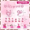 LXlucktim Disco Cowgirl Party Decorations, 128 Pcs Western Cowgirl Pink Horse Birthday Party Decorations Supplies for Girl - Backdrop, Toppers, Tablecloth, Centerpieces, Let's Go Girls Banner