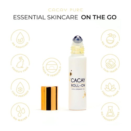 Cacay Oil Roll On Serum - Natural Anti-Aging Serum – Retinol Serum for Skin, Hair, Facial Oil - Vitamin E Oil, Antioxidant Rich - Hair Growth, Face Oil, Lip Oil -Face Serum for Acne Scars - 0.33 Fl Oz