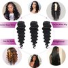 Loose Deep Wave Bundles 3 Loose Wave Bundles Human Hair 22 24 26 Inch 100% Unprocessed Brazilian Virgin Hair Bundles Weave Curly Human Hair Extensions Natural Color for Women