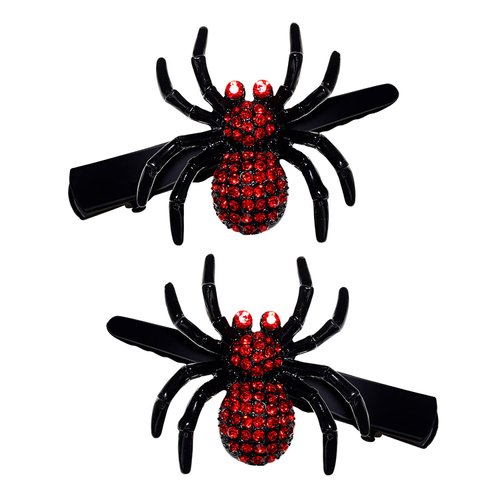 Halloween Hair Clips Gothic Spider Hairpins for Women Crystal Spider Alligator Duckbill Barrette ...