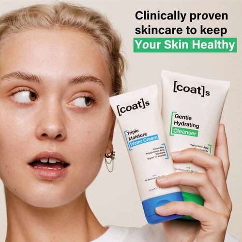 COATS Daily Duo 2-Step Bundle – Gentle Hydrating Cleanser + Triple Moisture Water Cream – Proven to Help Prevent Breakouts + Protect the Skin Barrier, with Ceramides – Designed for Teens + Young Skin