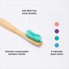 Bamboo Toothbrush 4-Pack & Compostable Silk Dental Floss with Refillable Glass Holder | Biodegradable Oral Care Set | Soft BPA-Free Bristles | Natural Eco-Friendly Gifts for Men & Women | Moso Handle