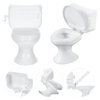 Gadpiparty 6 Pieces Mini Toilet Toy Dollhouse Furniture 1/12 Toilet Seat Toy Doll House Bathroom Accessories Miniature Toilet for Dollhouse Cake Topper Decorations