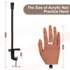 Practice Hand for Acrylic Nails,Silicone Nail Practice Hand with Stand Bracket,Flexible Bendable Nail Practice Fake Hand, Nail Training Hand Mannequin for Nail Art Display Beginners, Nail Tech