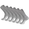 6 Pairs of Non-Skid Diabetic Crew Socks, Non Binding Top Therapeutic Cotton Gripper Socks (Grey, Size: 10-13)