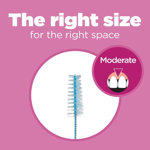 GUM Proxabrush Go-Betweens Refills - Moderate - Compatible with GUM Permanent Handle - Reusable Interdental Brushes - Soft Bristled Dental Picks, 8ct