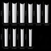 NO C Curve Square Nail Tips - NO C Curve Long Nail Tips - Yimart 500pcs No C Curve XXXL Square Straight False Nail Tips Half Cover Clear Natural Extra Long Fake Nails (Skin color)