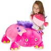 MEMORY MATES Cuddly Memory Foam Pillow Plush with Belly Pocket, Kids Pillow for Hugging Sleeping & Storing Diary, 15” Stuffed Animal & Journal Set - Katie The Pink Monster