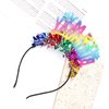 Doneace Birthday Girl Headband Glitter Rainbow Tassel Tiara Happy Birthday Crown Hairband for Women Girls Kids,' It's My Birthday' Headpiece for Party Favors Hair Accessories Decorations 1Pcs