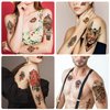 77 sheets Classic Temporary Tattoos Adult, Old School Tattoos Stickers, Sailor Jerry Style Fake Tattoo, American Traditional Flower Rose Arm Temporary Tattoos for Women Men Kids