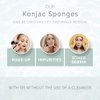 Wildpier Beauty Konjac Sponge, Natural Luxury Facial Exfoliator, Face Scrubber, Makeup Remover, Plant Based Gentle Cleansing for Sensitive Skin, Removes Dead Skin Cells, White