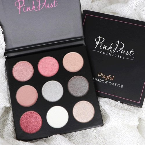 Pink Dust Playful Eyeshadow Palette Makeup Kit | 9 Color Highly Pigmented Long Lasting Mini Colorful Eyeshadow Palettes | Natural Neutral Nude & Waterproof Eye Shadow Makeup Palettes