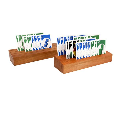 icnjdMopclean Card Holders for Playing Cards Set of 2, Playing Card Holder, Wood Playing Card Holders for Adults, Seniors, Kids, Canasta Card Holder