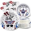 Outego Fighter Jet Pilot Party Decorations Set - 20 Packs Military Jet Party Plates and Napkins - Disposable and Stylish Fighter Jet Party Supplies for Birthdays and Events