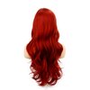 Baruisi Long Curly Wavy Red Wigs for Women Side Part Natural Looking Cosplay Synthetic Fiber Wig Heat Resistant Replacement Wig