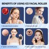 Ice Roller for Face and Eye, Silicone Ice Facial Roller Ice Holder, Face Ice Mold Skin Care, Face Icers Reusable Ice Cube Roller for Shrink Pores Anti Wrinkle Reduce Puffiness, Black