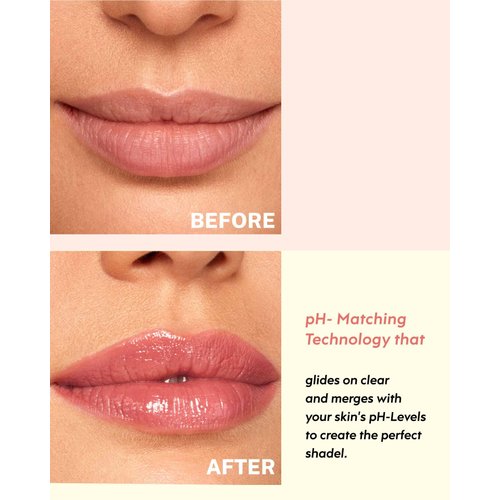 HOOMUSS Tinted Lip Balm Flower Lipstick Tinted Lip Gloss Long Lasting PH Lipstick, Color Changing Lipstick Natural Chapstick, Glitter Pink Shade Lipstick, Pink Flower