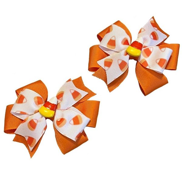Candy Corn Toddler Hair Bow Set
