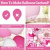 Pink Balloon Arch Garland Kit, Hot Pink Metallic Pink Pastel Pink White Balloons Kit with Confetti Balloons for Girls Kids Birthday Baby Shower Wedding Princess Theme Valentine's Day Party Decor