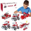 ITECRONH Fire Trucks STEM Building Toy Set for Boys Age 8-12 - Metal Fire Building Block Toys Model Car Kits Set - Fire Fighting Cars STEM Kits for Kids 6-8, 8-10 Stem Projects Vehicles