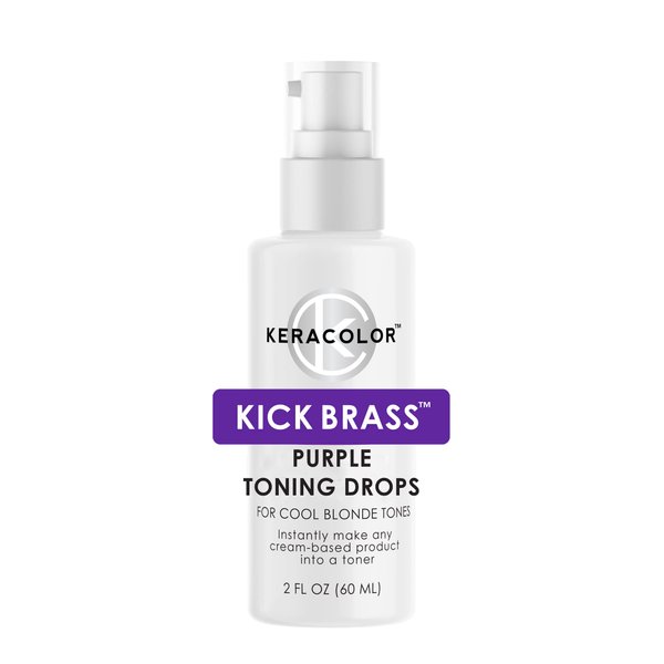 Keracolor Purple Toning Drops Concentrate To Create Your Own Purple Shampoo For Blonde Hair - Mix w/Any Shampoo, Conditioner, Or Cream Styler, Violet, (Purple) 2 Fl. Oz.