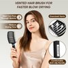 Kertiberif 2 Pack Curved Vented Detangling Brush for Wet and Dry Hair, Paddle Styling Hair Brush for Faster Blow Drying, Detangler Brush for Women Men Curly Thick Hair