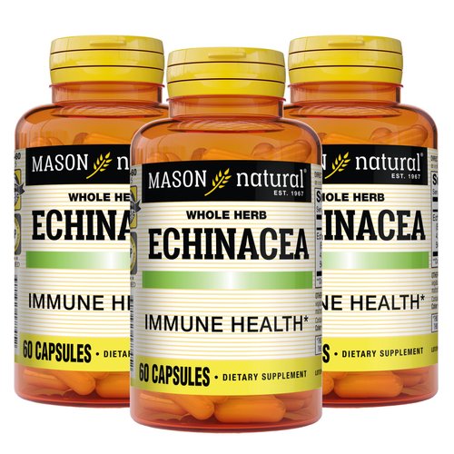 MASON NATURAL Echinacea - Immune System Booster, Supports Overall Health, Herbal Supplement, 60 Capsules (Pack of 3)