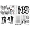 69 Temporary Tattoos Set, 69 Tattoo Stickers Included Face, Arm, Hand, Body For Halloween Costume Party Men Women