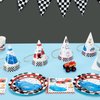 WERNNSAI Race Car Birthday Party Hats - 12 PCS Racing Party Supplies Paper Cone Hats Headwear for Kids Boys Checkered Race Party Decoration