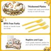 100 Pcs Construction Birthday Party Supplies Decorations Plates Set for 25 Guests, Include Plates Napkins Forks Set for Boys Kids Construction Excavator Theme